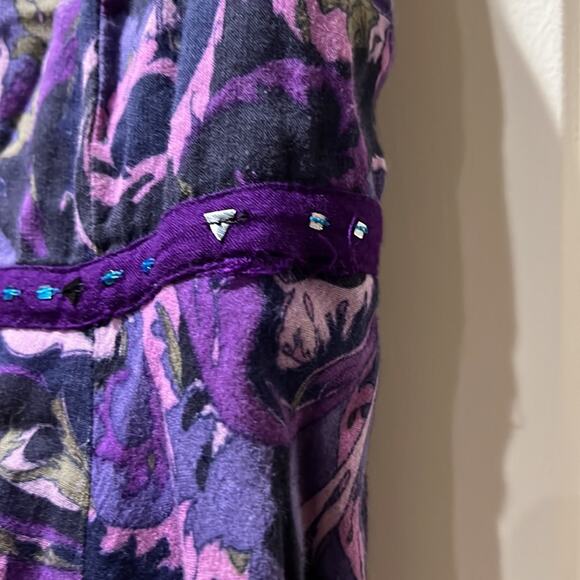 Free People Purple Floral Beaded Sequin Size 8 - Picture 5 of 8